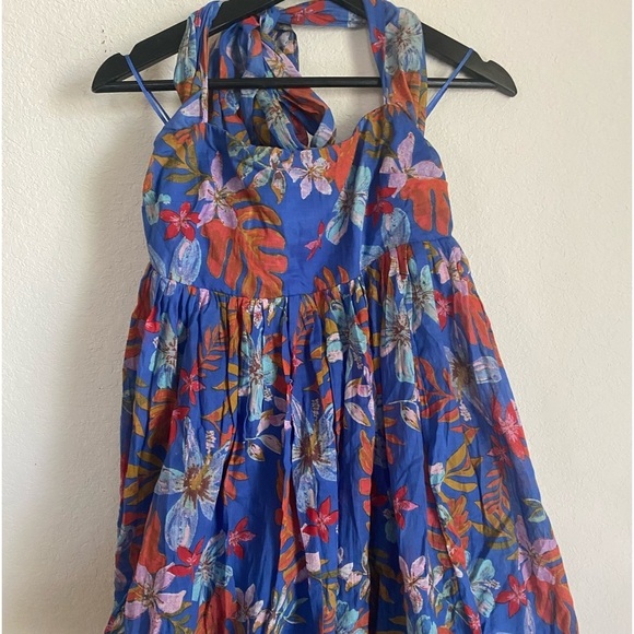Free People Balloon Hem Floral Tie Two Ways Halter\Strapless Boho Dress SOLD OUT - Picture 3 of 13